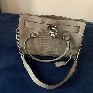Micheal Kors Hamilton East West Satchel Peal Grey